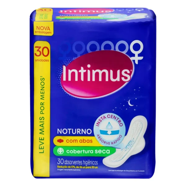 Absorvente Intimus Noturno Com Abas 30 Un