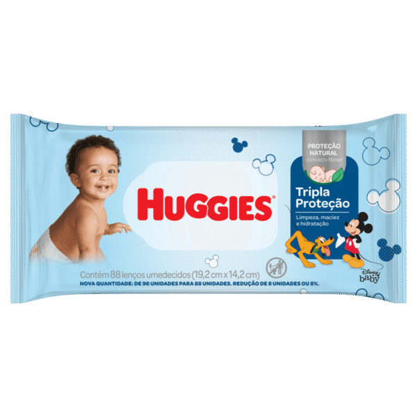 Lenço Umedecido Disney Baby Huggies Tripla Proteção c/ 88 Un